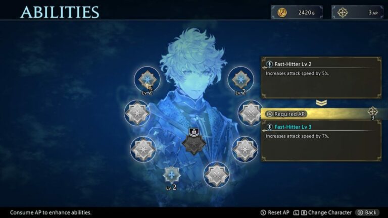 a menu screen with a blue-tinted young man