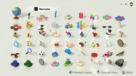 Uma das muitas maneiras de jogar Paciência no Switch e no celular, 51 Jogos Mundiais, mostrando vários ícones para todos os minijogos, incluindo Paciência, é claro.