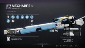 Destiny 2 Mechabre God Roll Guide - weapon inspection.