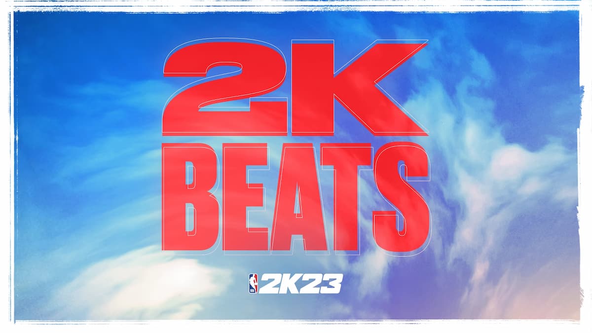 2K Beats escritos na cor vermelha na nuvem como plano de fundo.