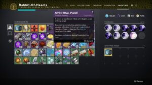 Destiny 2 difference between Spectral Pages and Manifested Pages - Spectral Page in inventory.