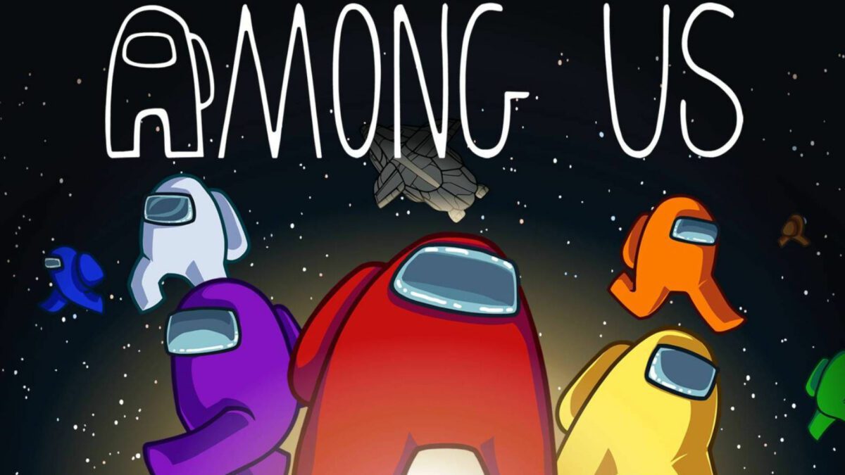 Melhores jogos espaciais: Among Us.  A imagem mostra os icônicos tripulantes coloridos e o logotipo do jogo.