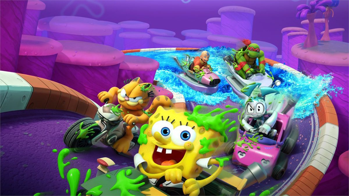 Nickelodeon Kart Racers 3: Arte da capa do Slime Speedway