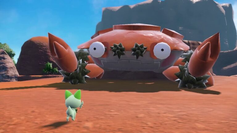 klawf stoney titan battle pokemon scarlet and violet