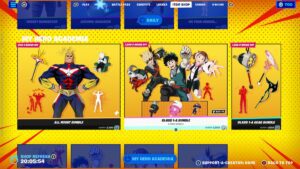Fortnite x My Hero Academia! bundles