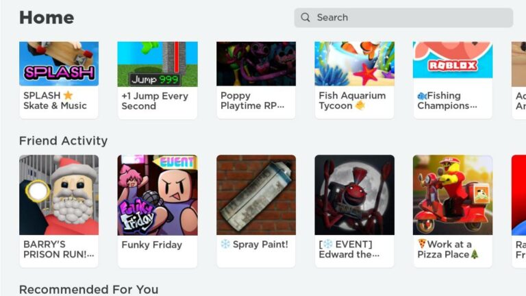 Roblox homepage