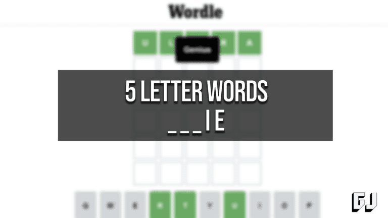 Palavras de 5 letras que terminam com IE — Wordle Hint