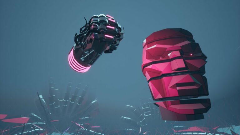 A floating robotic head and hand