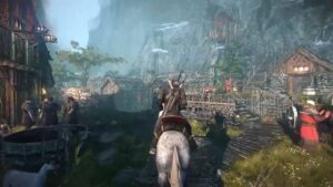 Riding Through a Town in The Witcher 3