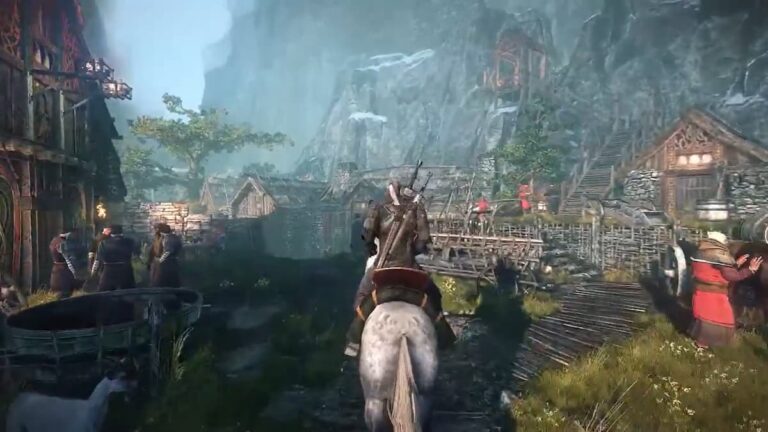 Riding Through a Town in The Witcher 3