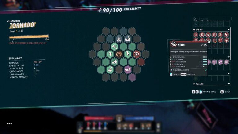 Powers assignment screen