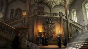 A photo of the staircase in Hogwarts Legacy