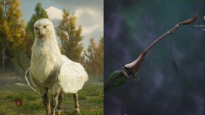 Hogwarts Legacy broom vs Hippogriff - comparison.