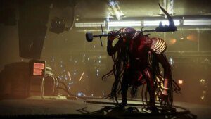 A Tormentor standing with his scythe in Destiny 2 Lightfall