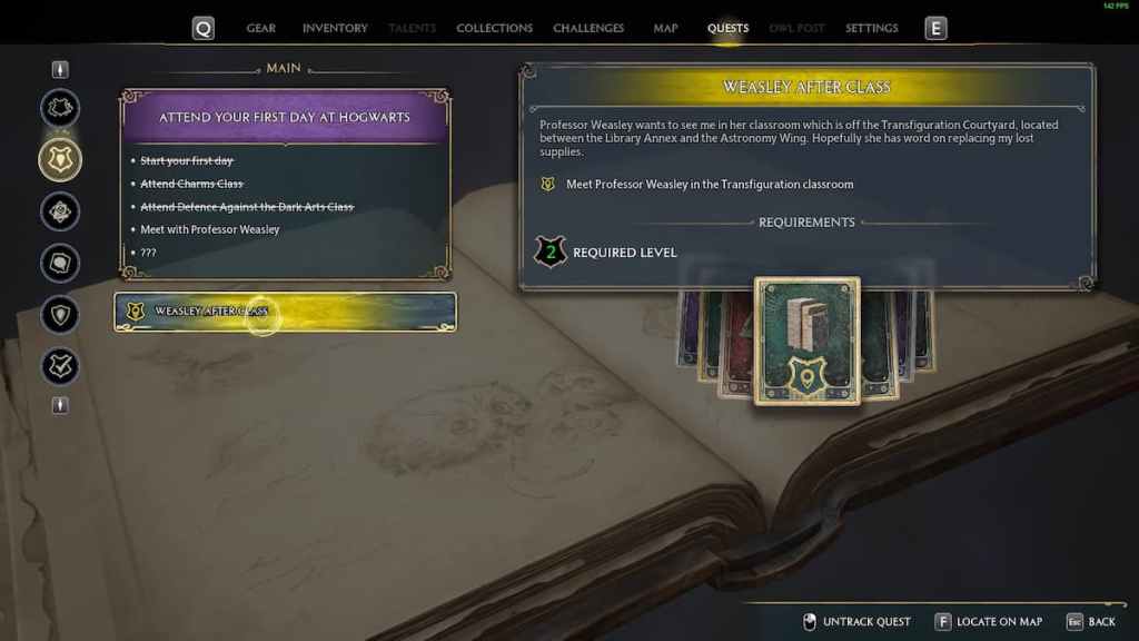 como completar weasley após o guia de classe legado de hogwarts