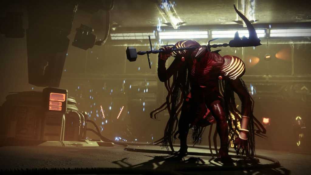 Um Atormentador em pé com sua foice em Destiny 2 Lightfall