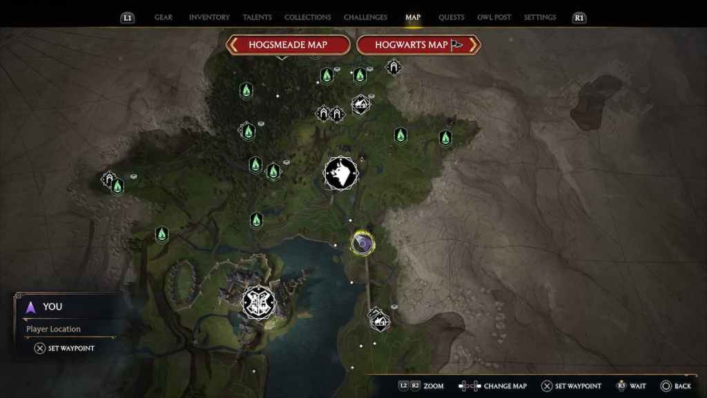 Você pode pegar o Expresso de Hogwarts no local Hogwarts Legacy - Hogsmede Station.