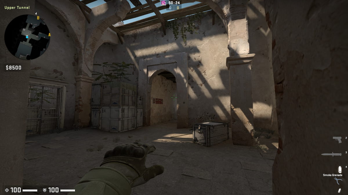 Dust 2 Smoke - túnel para B