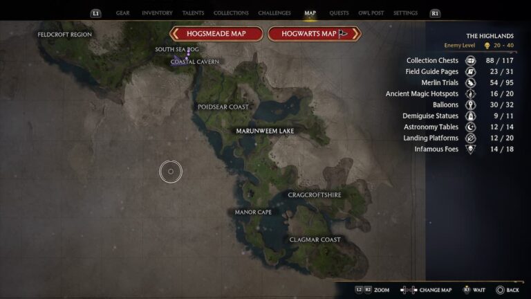 How to Reach South of World Map in Hogwarts Legacy - South of map.