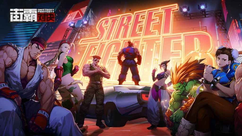 Arte de vários personagens de Street Fighter Duel posando
