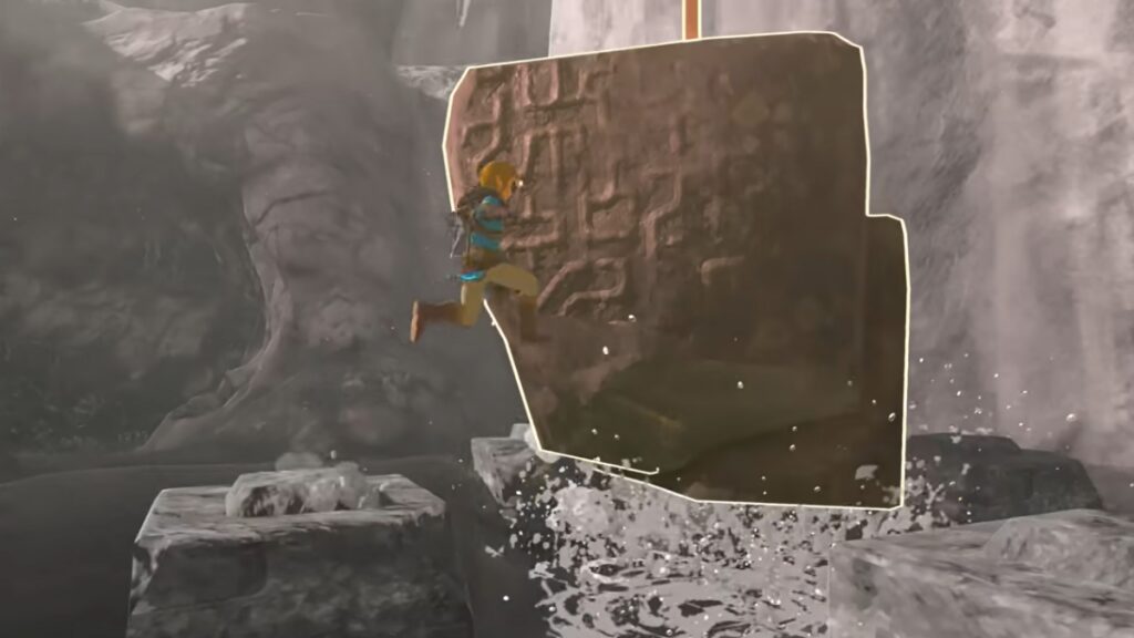 Pulando de uma caverna em Zelda Tears of the Kingdom