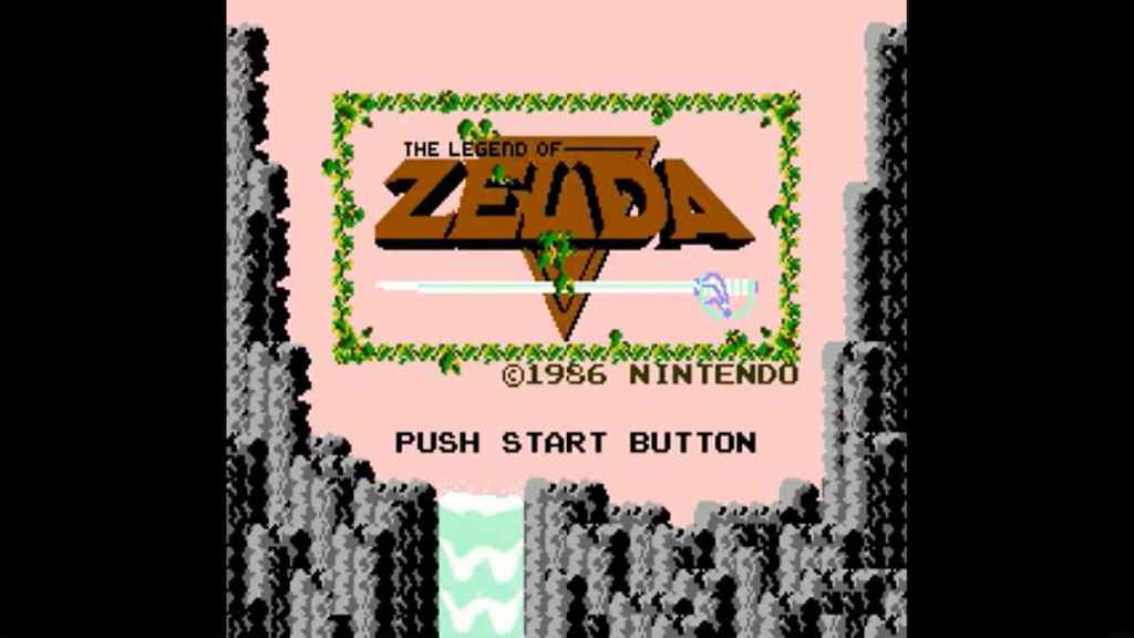 Tela de título de The Legend of Zelda