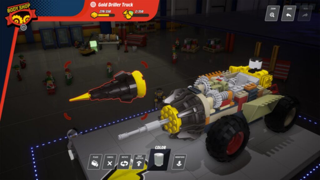 Caminhão Perfurador de Ouro em Lego 2K Drive