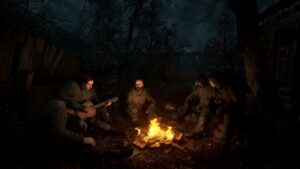 Stalker 2 Heart Of Chornobyl Characters Around Campfire Image
