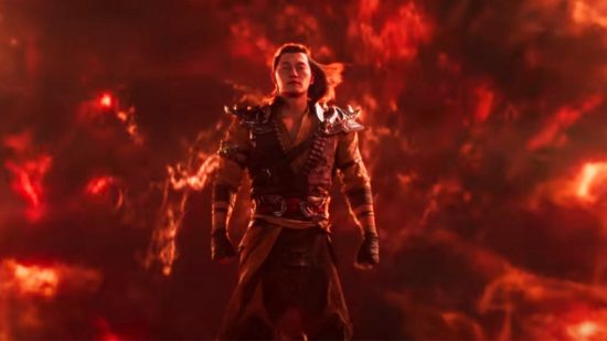 Personagens de Mortal Kombat 1: Shang Tsung emergindo das chamas