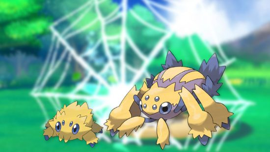 Imagem personalizada de Joltik e Galvantula para o guia Pokemon aranha