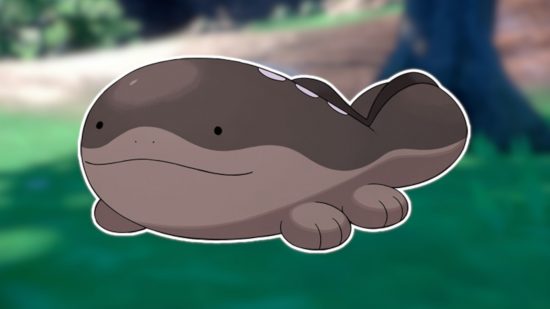 Big Pokemon: Clodsire delineado em branco e colado em um fundo desfocado da captura de tela do Pokemon