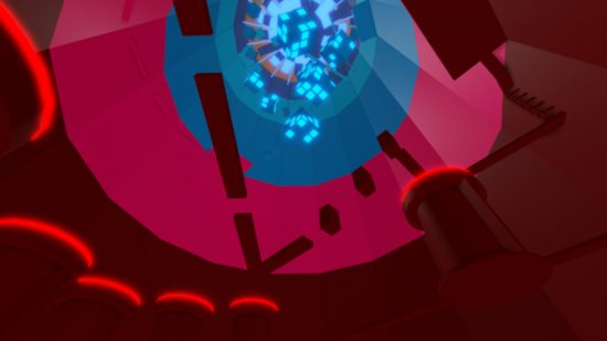 roblox-parkour-torre-do-inferno Captura de tela de um palco vermelho da Torre do Inferno para jogos de parkour Roblox