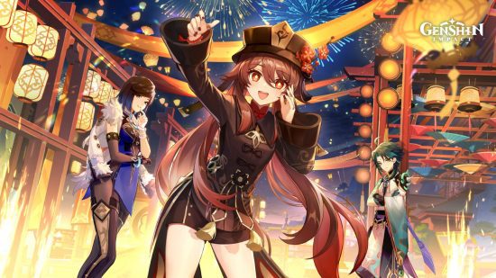 Genshin Impact Lantern Rite papel de parede com Hu tao, Yelan e Xiao