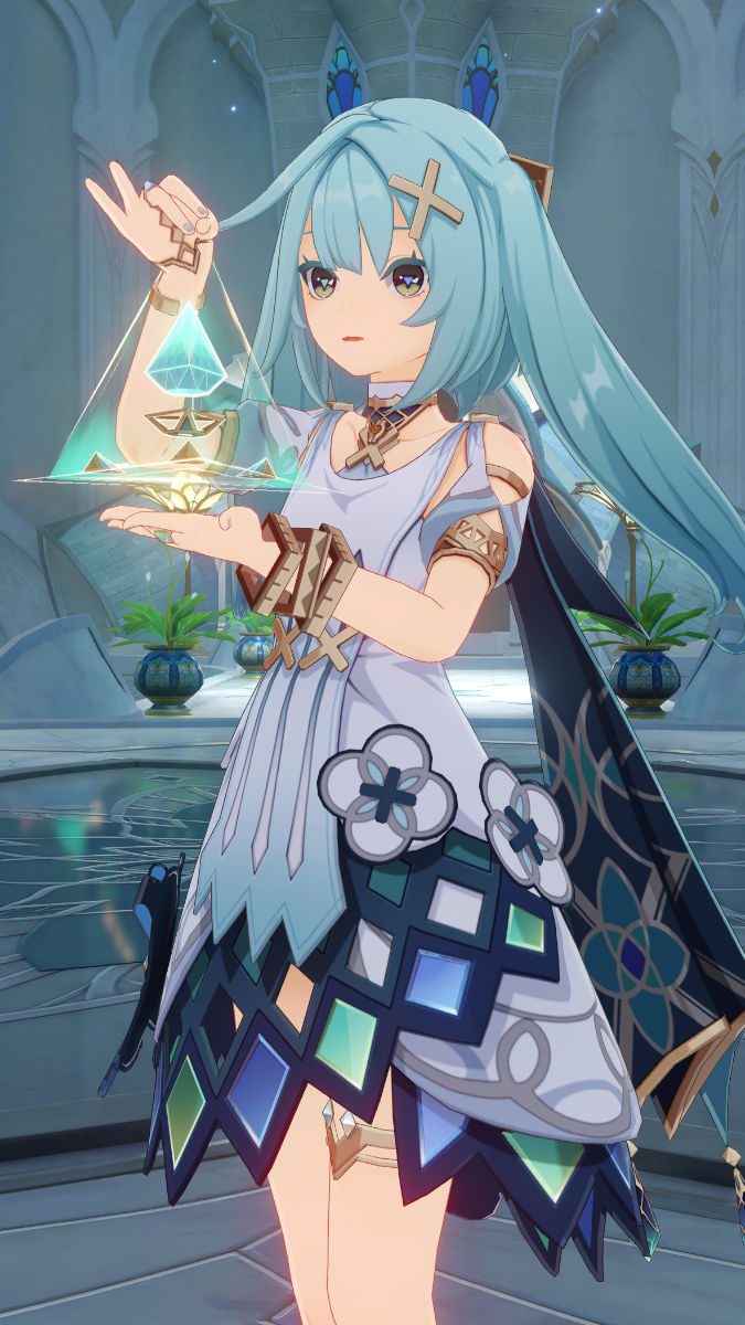 Papel de parede do Genshin Impact mostrando Faruzan brincando com um mecanismo