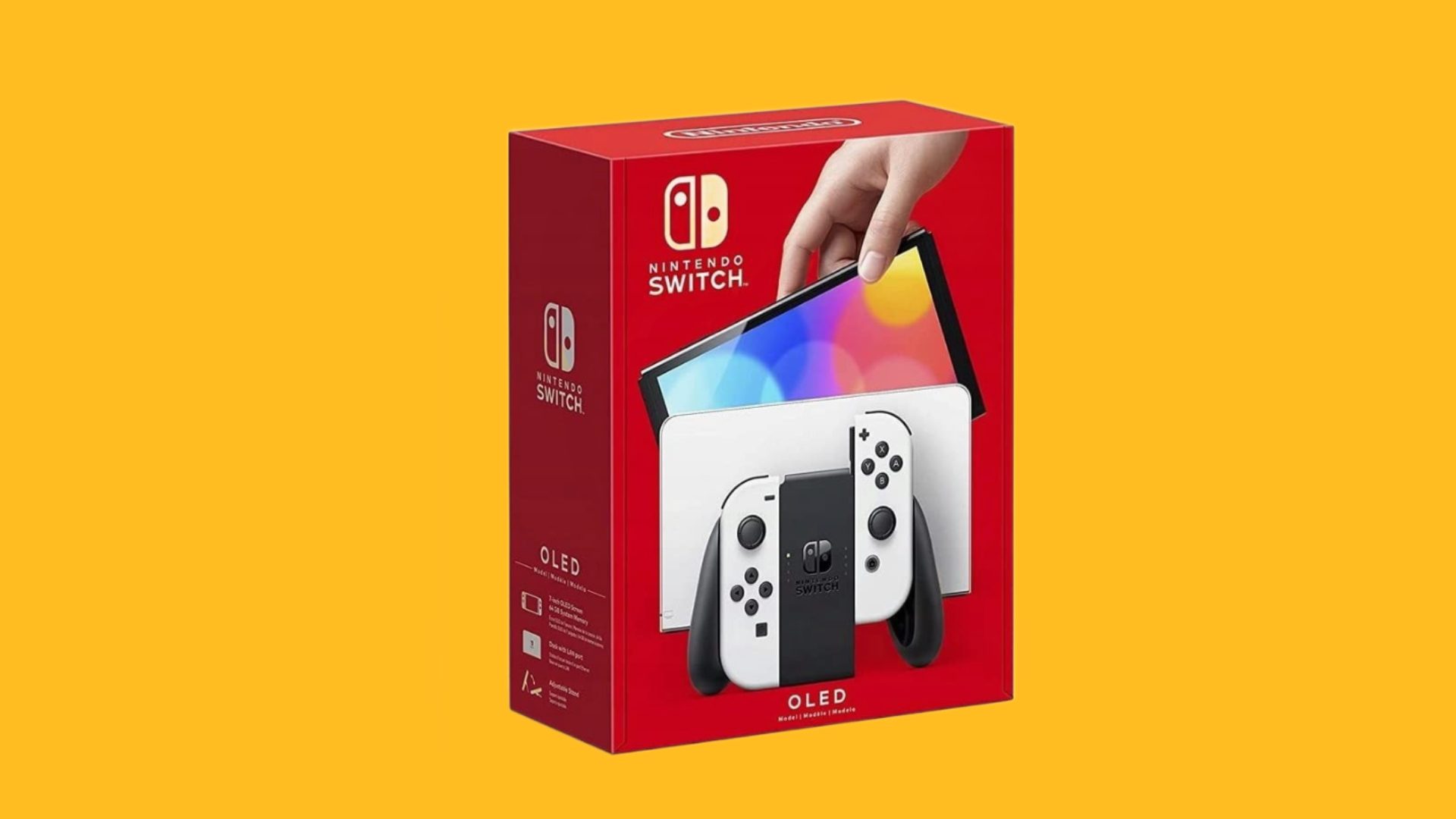 Melhor Nintendo Switch: o modelo OLED.  A imagem mostra-o na caixa.