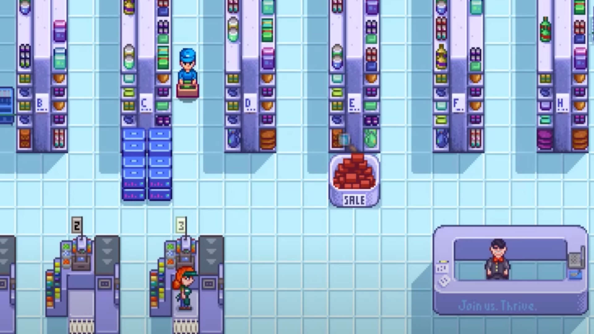 Shane de Stardew Valley no supermercado