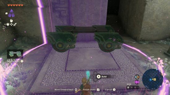 zelda-tears-of-the-kingdom-autobuild (10) Autoconstrução de Zelda: Tears of the Kingdom: Link usa a habilidade de autoconstrução para recriar uma construção semelhante a um carro