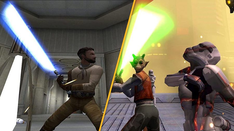melhores jogos de star wars jedi Dois sabres de luz jedi balançando