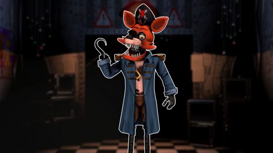 fnaf-foxy-capitão-foxy FNAF Foxy - Capitão Foxy sorrindo e segurando sua mão de gancho