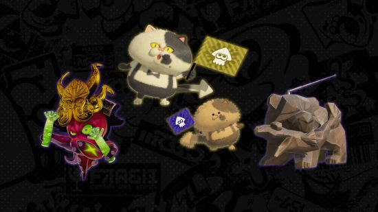 Personagens de Splatoon, incluindo Judd DJ Octavio Mr Grizz