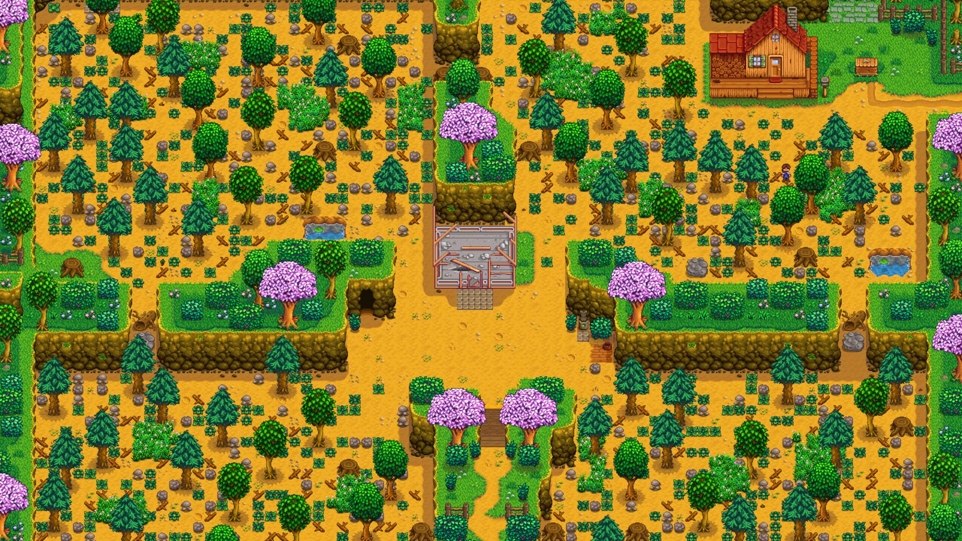 Stardew Valley coop guia 3 Uma foto do mapa de quatro cantos de Stardew Valley