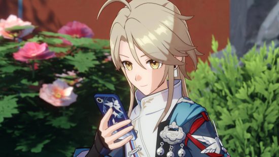 honkai-star-rail-yanqing-6 Honkai Star Rail Yanqing olhando para seu telefone