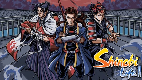 Códigos Shinobi Life 2 - três samurais em armadura olham para você com os braços cruzados
