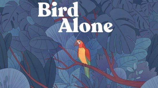 jogos de pássaros Bird Alone: ​​Um papagaio sentado nas árvores
