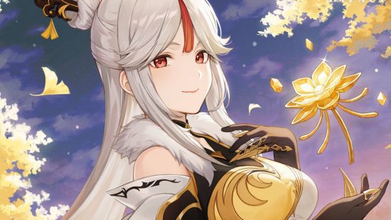 genshin-impacto-ningguang-4 Genshin Impact Ningguang segurando um lírio dourado