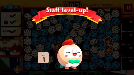 jogos gratuitos de Pokémon Pokemon café remix jogos gratuitos de Pokémon: um Rowlett redondo usando um chapéu na frente de uma tela do Pokemon Cafe ReMix