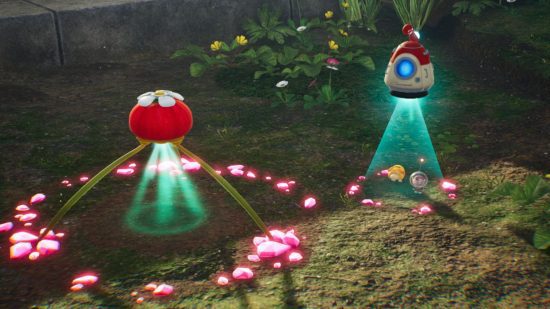 Visualização do Pikmin 4 A nave espacial e a cebola como visto na prévia do Pikmin 4