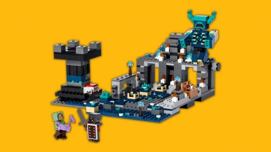 Batalha profunda e escura do Minecraft Lego Batalha profunda e escura do Minecraft Lego definida com o Warden
