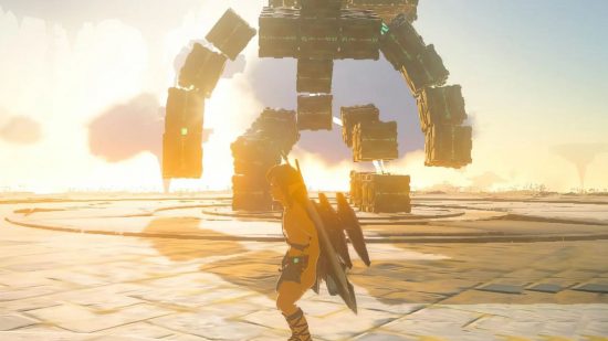 zelda-lágrimas-do-reino-inimigos-flux-construct Captura de tela de Link assumindo uma construção de fluxo para o guia de inimigos de Zelda: Tears of the Kingdom