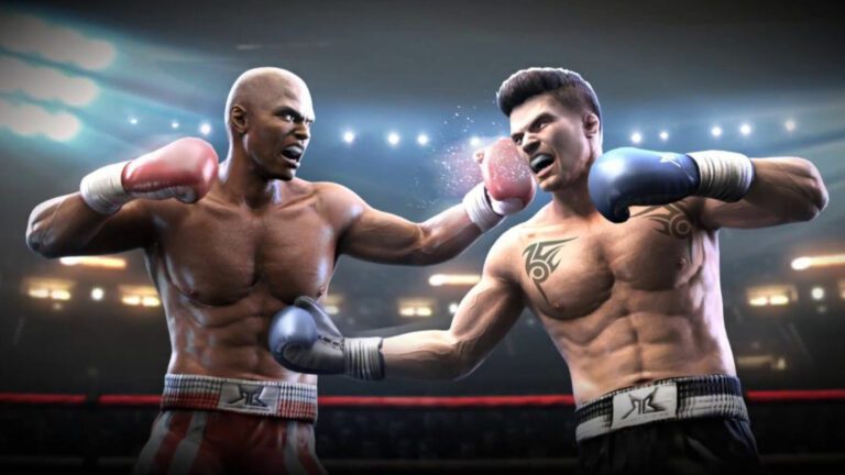 Boxing men on the cover of Real Boxing: KO Fight Club